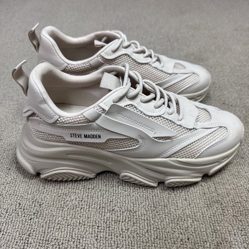 Steve Madden Possession Sneakers Bone Lace Up Women’s Size 11